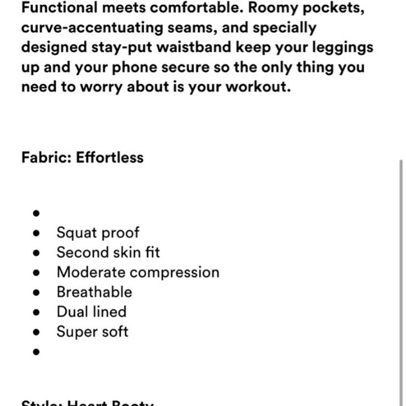 Til You Collapse effortless heart booty leggings size medium - Picture 5 of 5